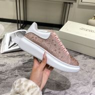 Alexander Mcqueen Oversized Sneakers Women Crystal Embellished Calf Leather Gold