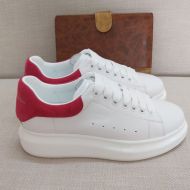 Alexander Mcqueen Oversized Sneakers Unisex Calf Leather with Suede Heel White/Rose